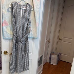 NWT Nanette Lepore White Striped Midi Dress
